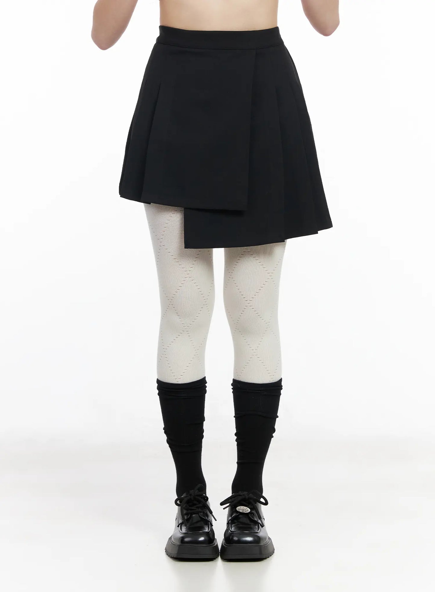 Asymmetric Pleated Mini Skirt CM513