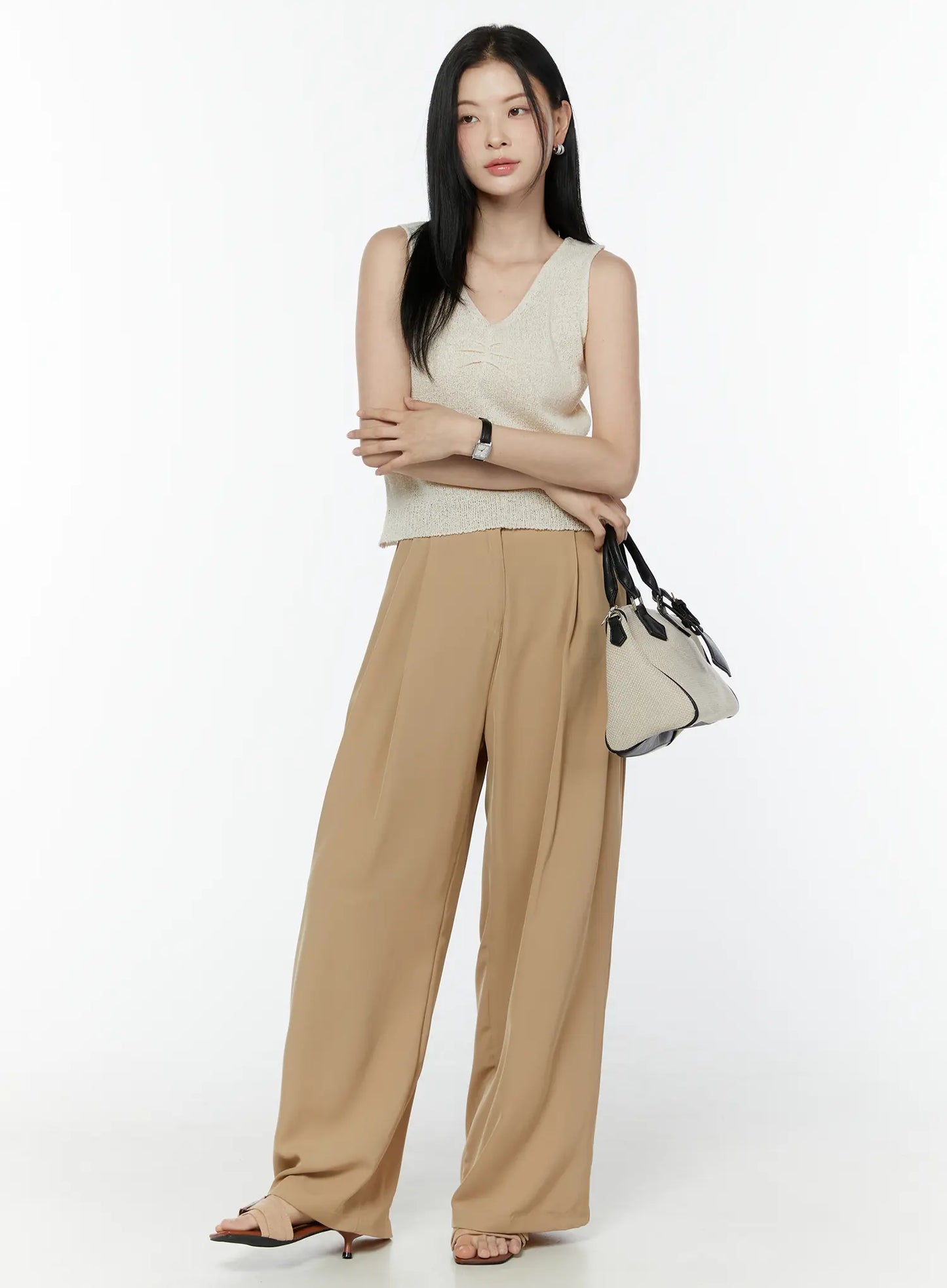 Classic High-Waist Pintuck Slacks IU503