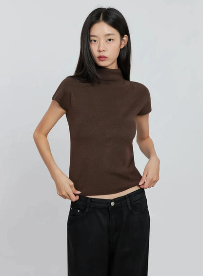 Chic High Neck Knit Top IO530