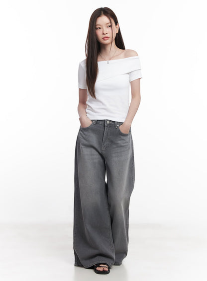 Beatriz Washed Wide-Leg Jeans CY519
