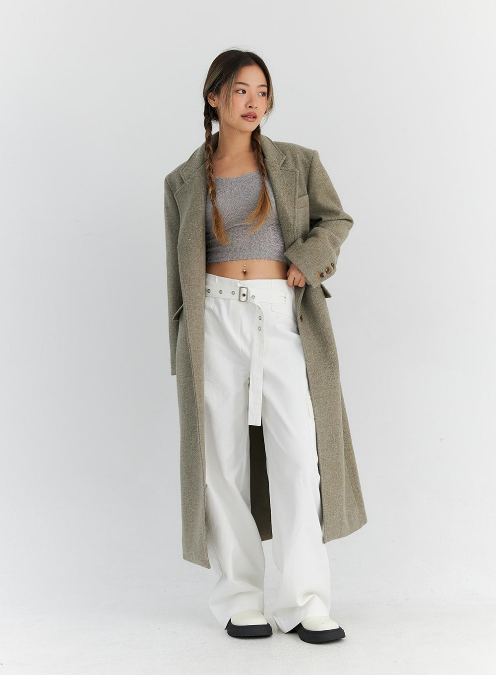 Button Tailored Maxi Coat CN309
