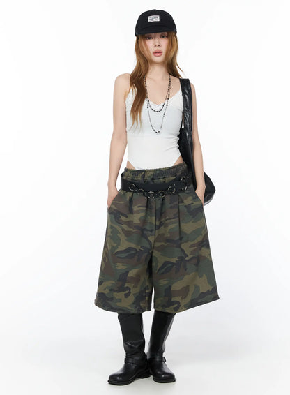 Camouflage Patterned Bermuda Shorts CY508