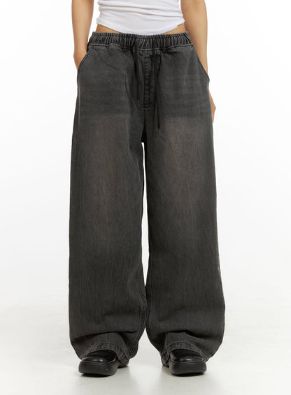 Banding Baggy Jeans IU412
