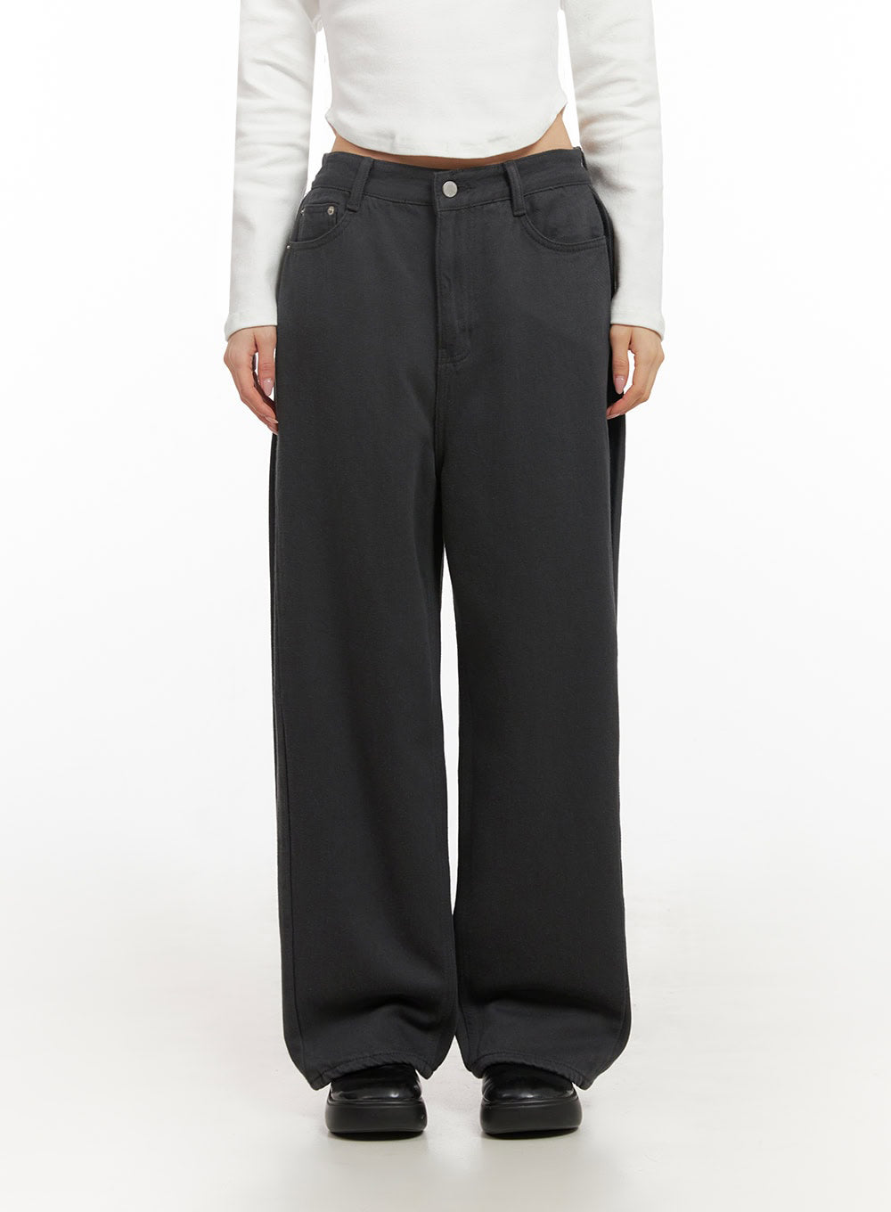 Classic Wide-Fit Cotton Pants ID431