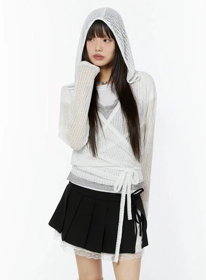 Chic Lace Wrap Hoodie Cardigan IU518