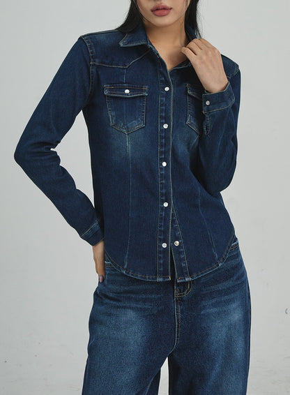 Button Denim Shirt CD09
