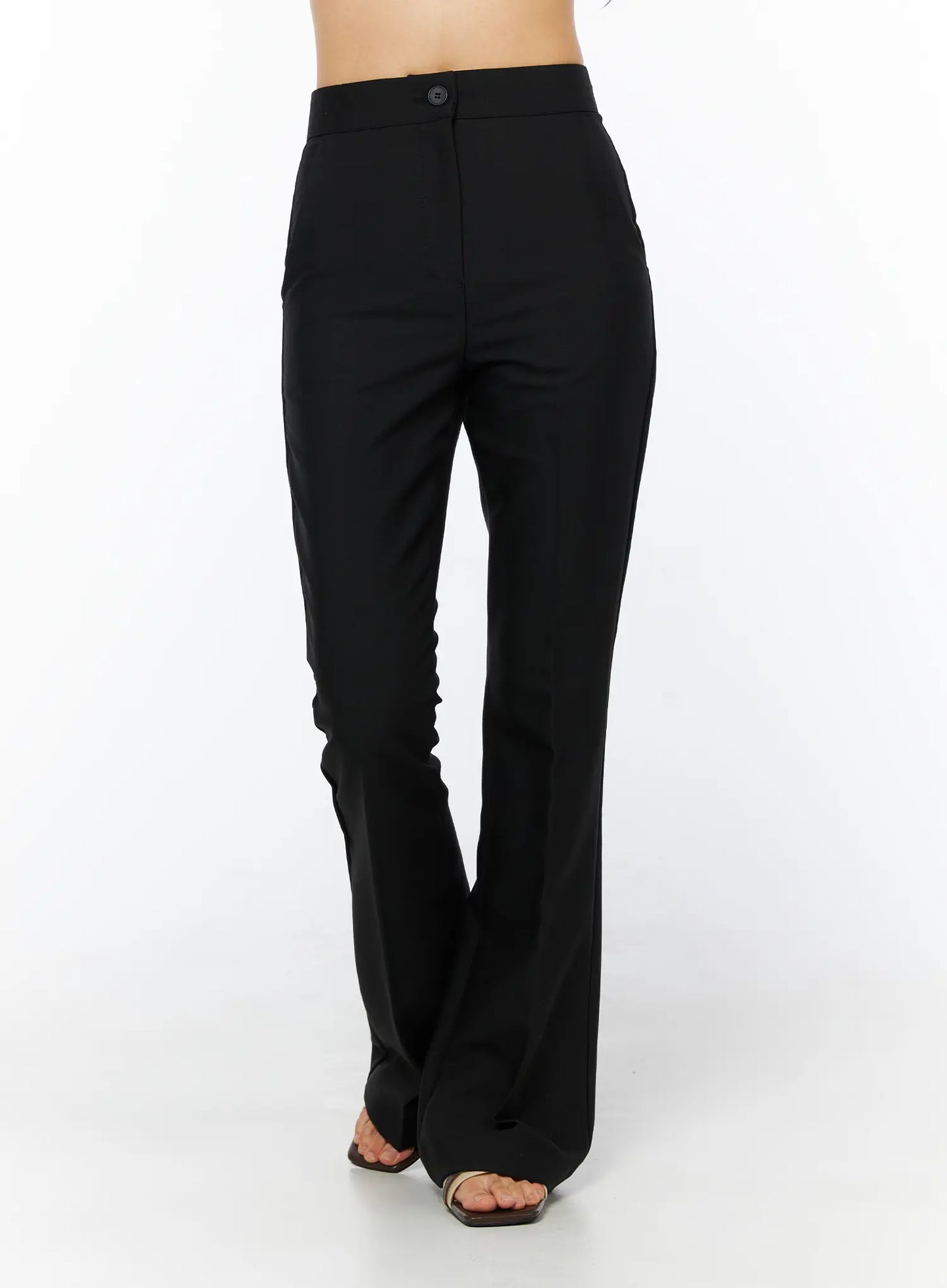 Basic High-Waist Stretch Flared Slacks CU522