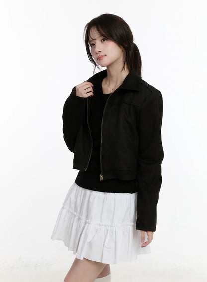 Chic Suede Zip-Up Jacket CM505