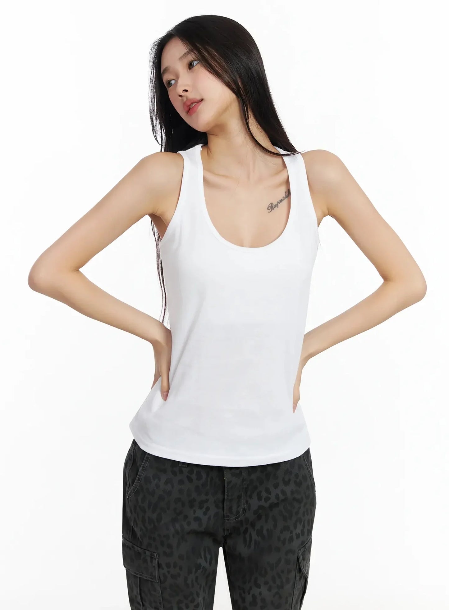 Casual Round Neck Tank Top IA508
