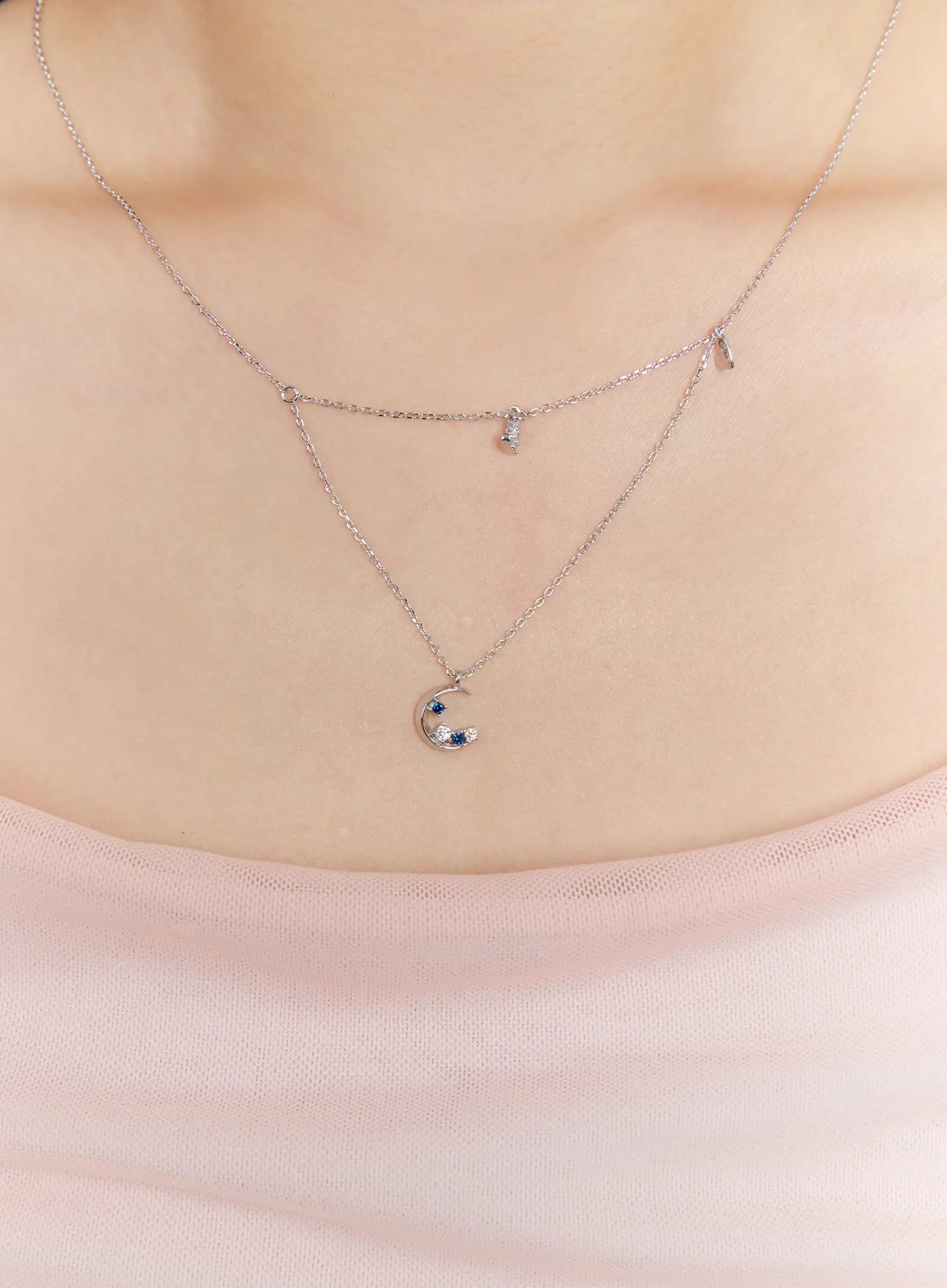 Azure Crescent Necklace IS517