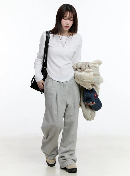 Casual U-Neck Long Sleeve Tee CN525