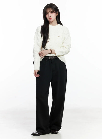 Basic Wide Leg Pants IJ529