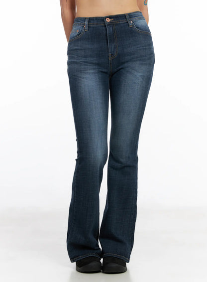 Alayah Vintage Wash Flared Jeans CF506