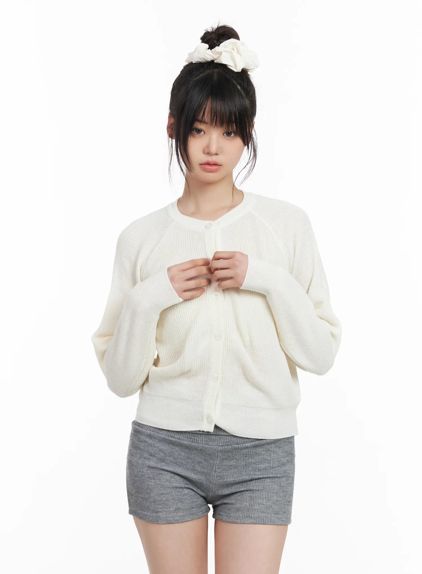Classic Round Button-Up Cardigan CM513