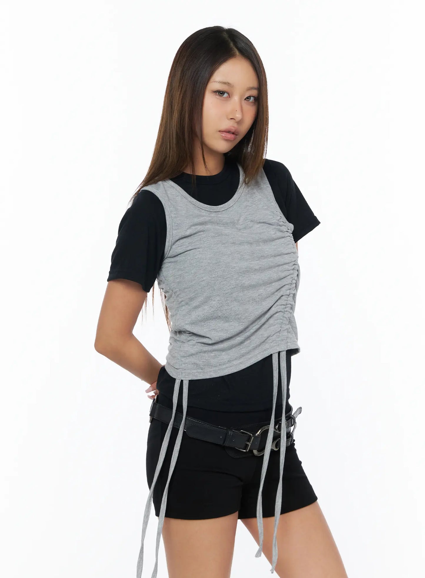 Casual Layered Set With Sleeveless Top CA517