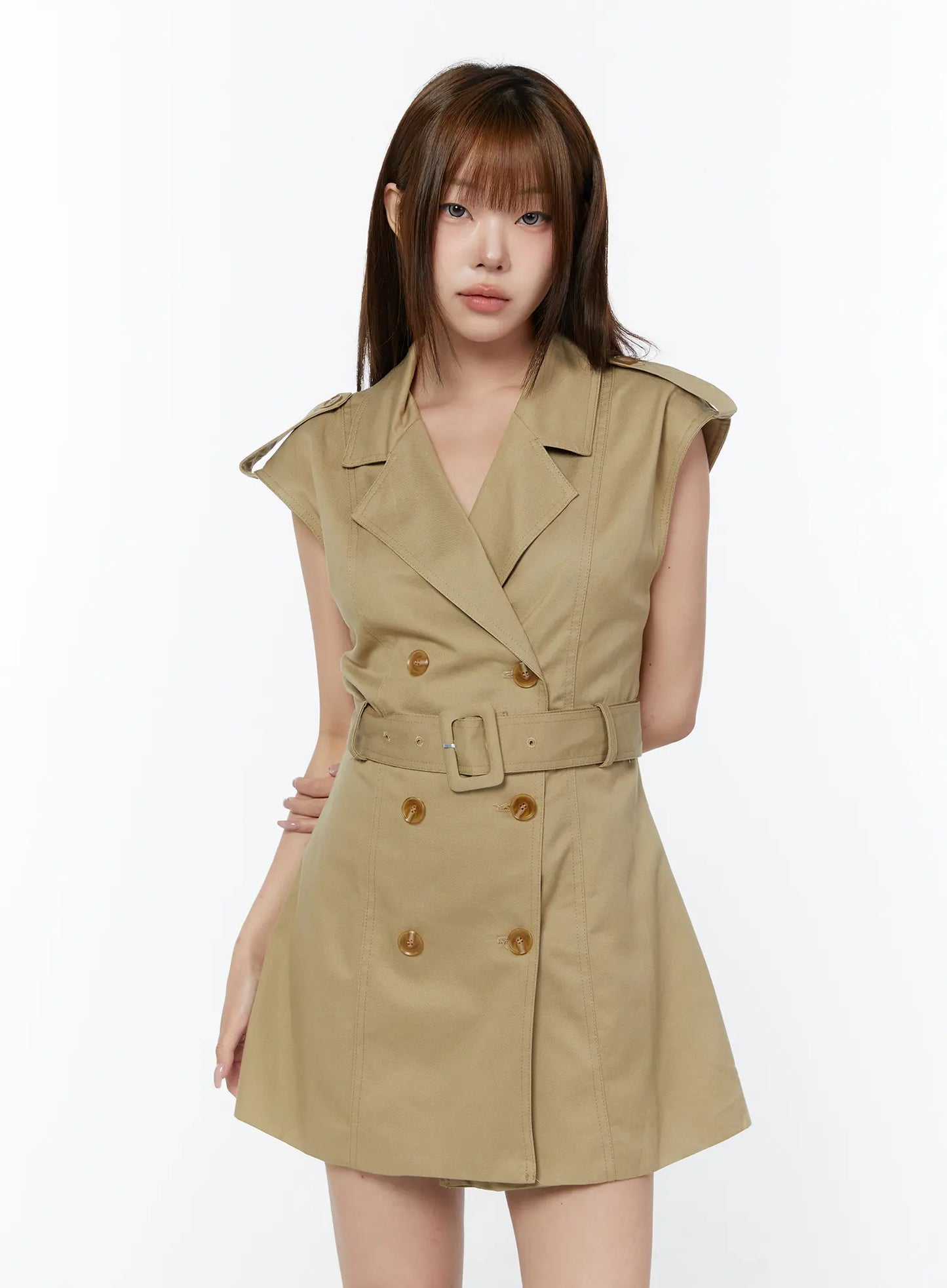 Belted Trench Mini Dress CY519
