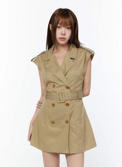 Belted Trench Mini Dress CY519