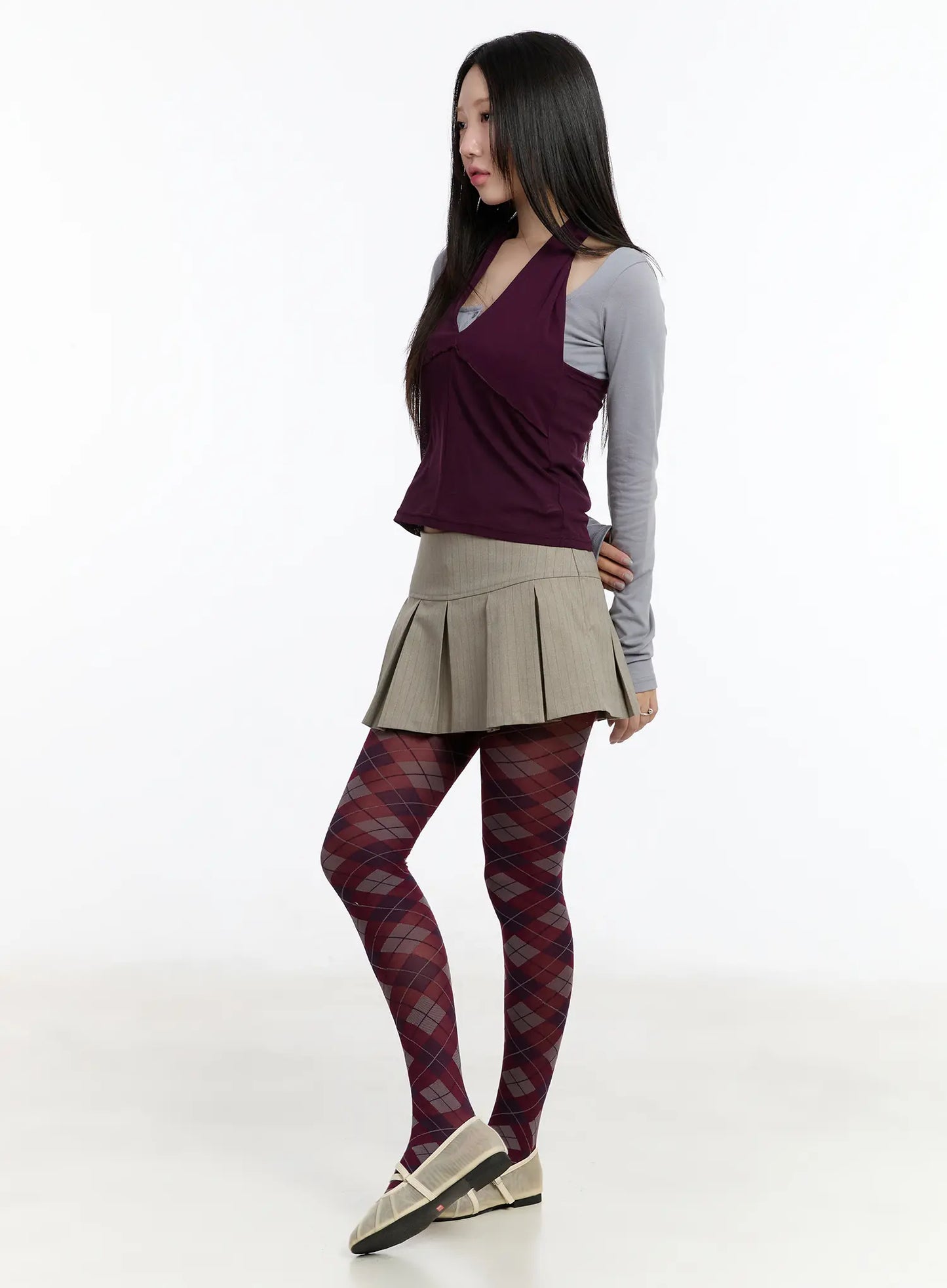 Chic Striped Pleated Mini Skirt CM511