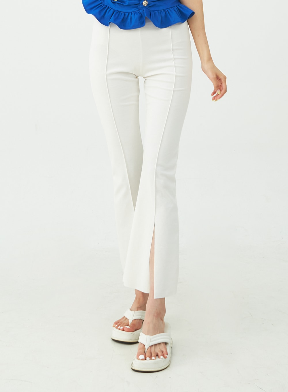 Boot-Cut Slit Banded Pants IU5