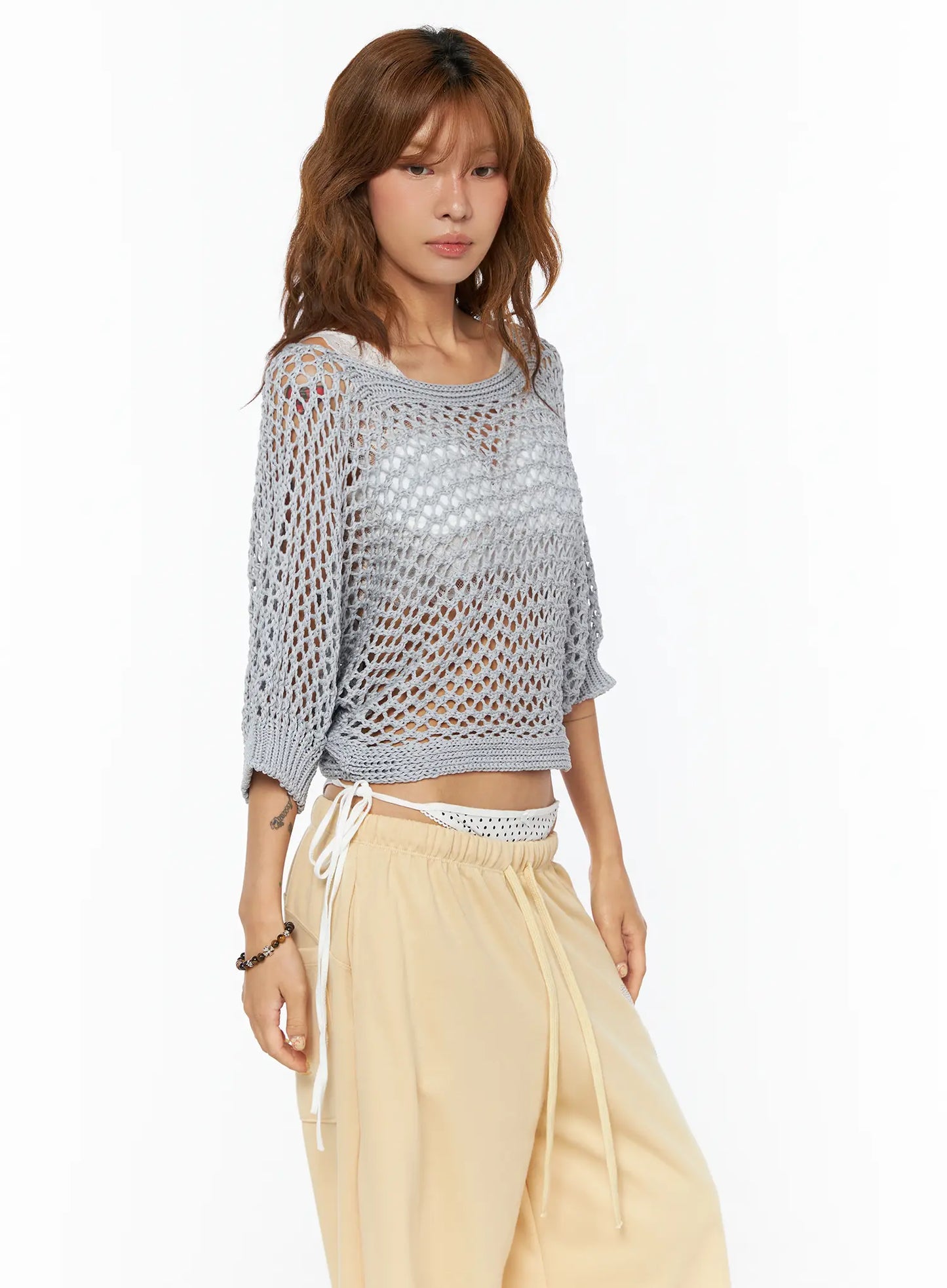 Casual Mesh Knit Top CU517