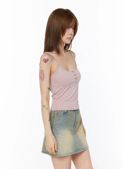 Casual Buttoned Sleeveless Top CY527