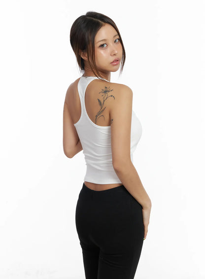 Buttoned Crop Sleeveless Top CM525