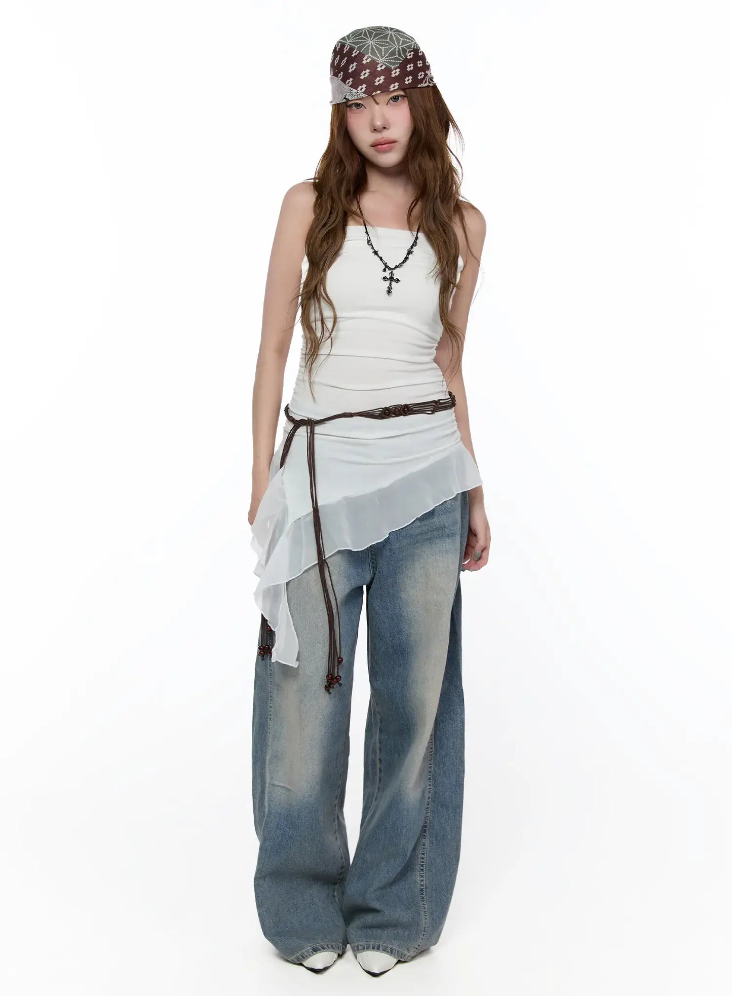 Chiffon Asymmetric Tank Top CA521