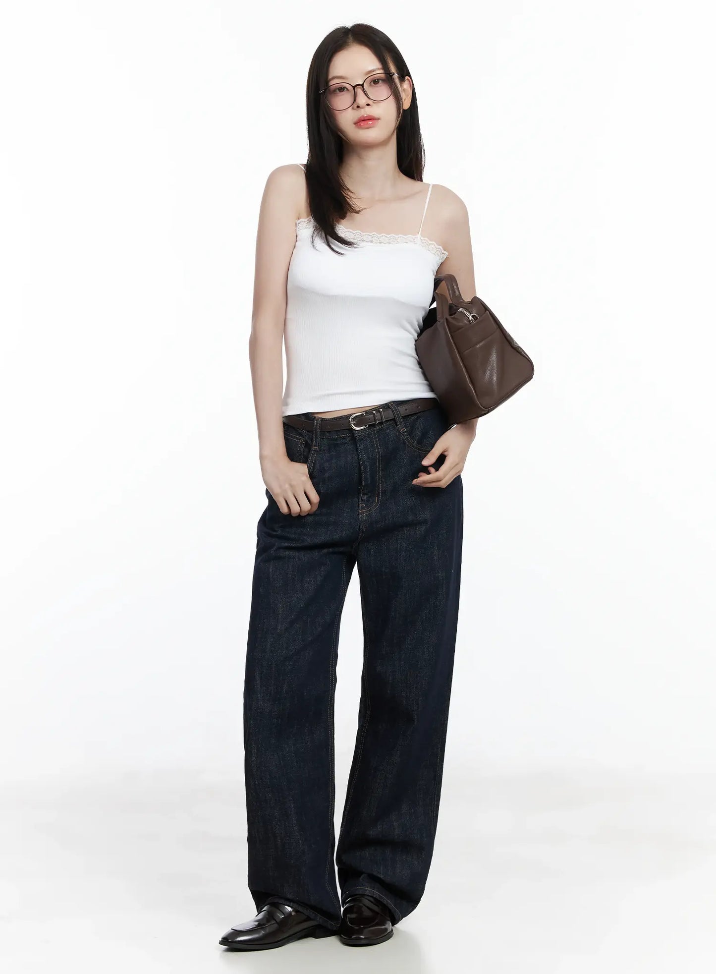 Basic Ribbed Lace Tank Top IF520