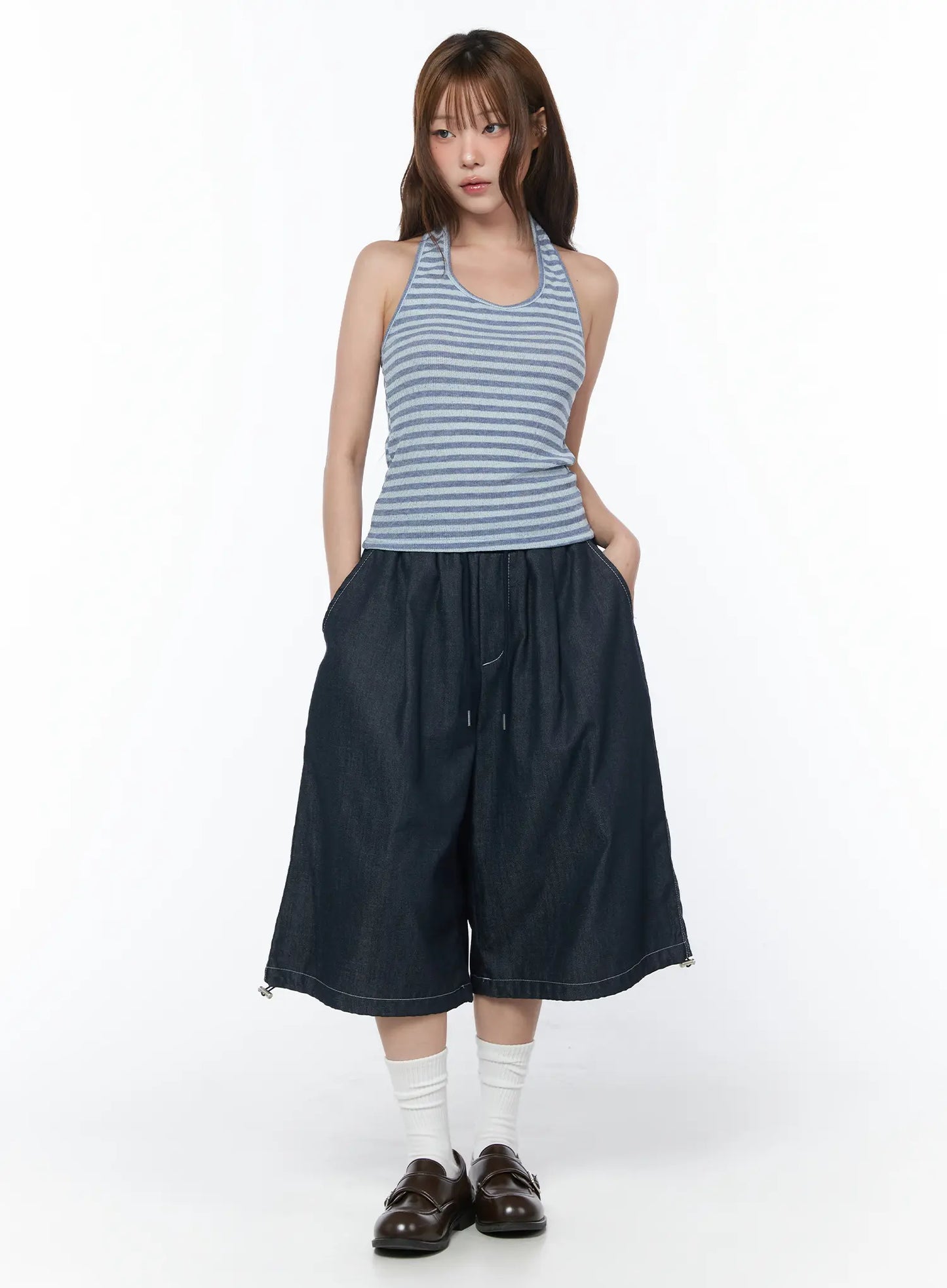 Casual Striped Halter Tank Top CY529