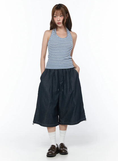Casual Striped Halter Tank Top CY529