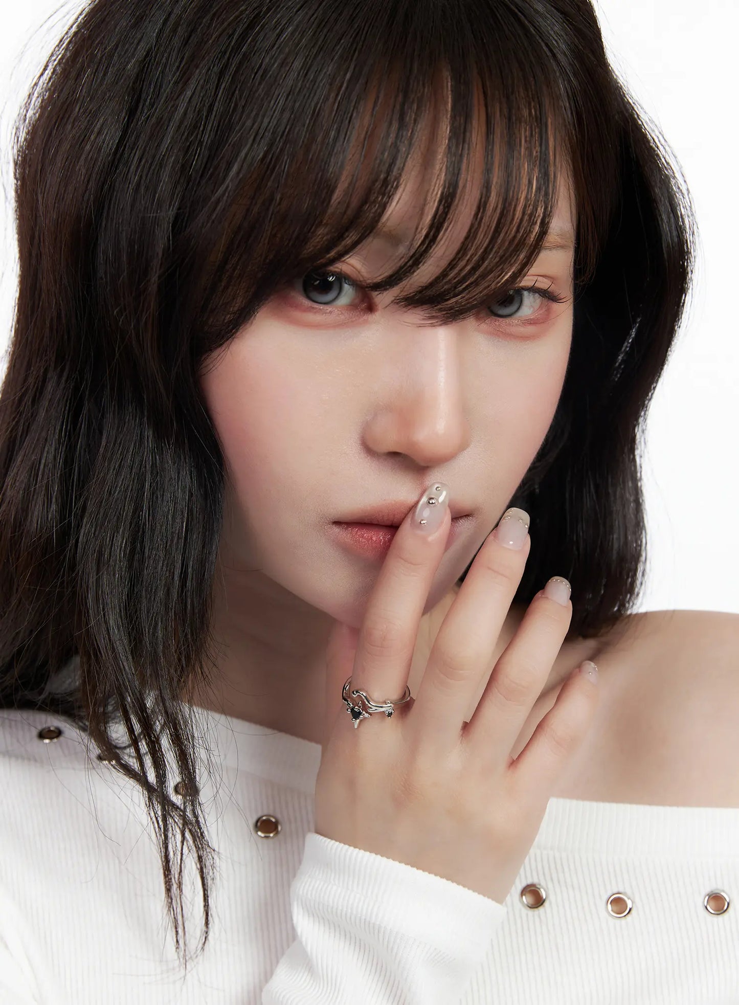 Bold Black Cubic Ring CF525