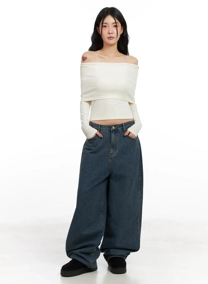 Aleena Mid-Wash Baggy Jeans IN528