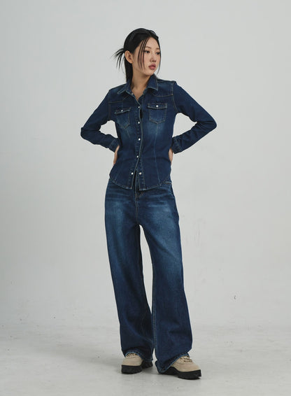 Button Denim Shirt CD09