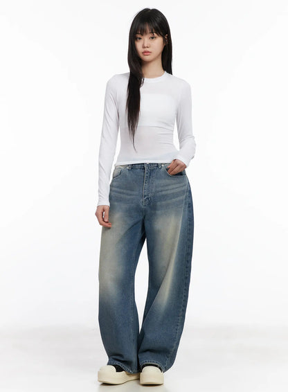 Basic Round Neck Crop Long Sleeve Tee CM512