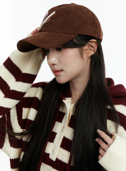 Brown Suede Baseball Cap CD523