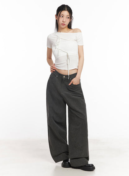 Classic Cotton Wide-Leg Pants IY529