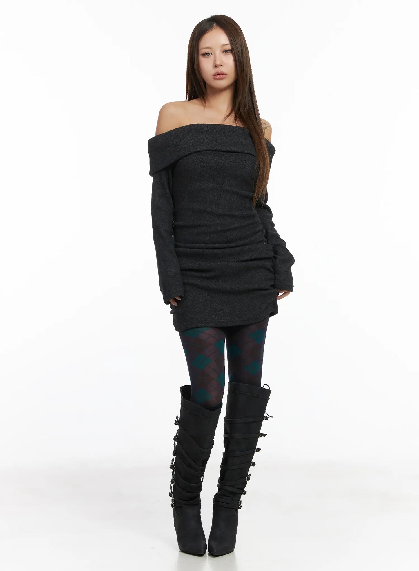 Chic Off-Shoulder Mini Dress CJ513