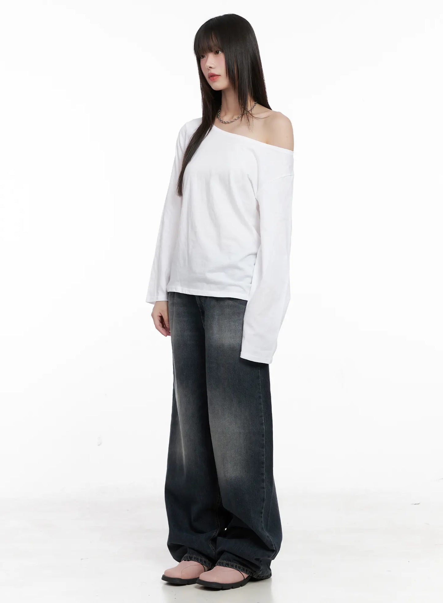 Celi Vintage Wash Wide-Leg Jeans CG515