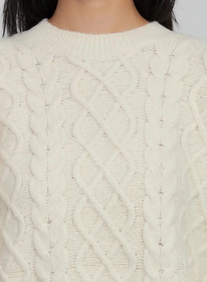 Cable Knit Crew Neck Sweater ID516