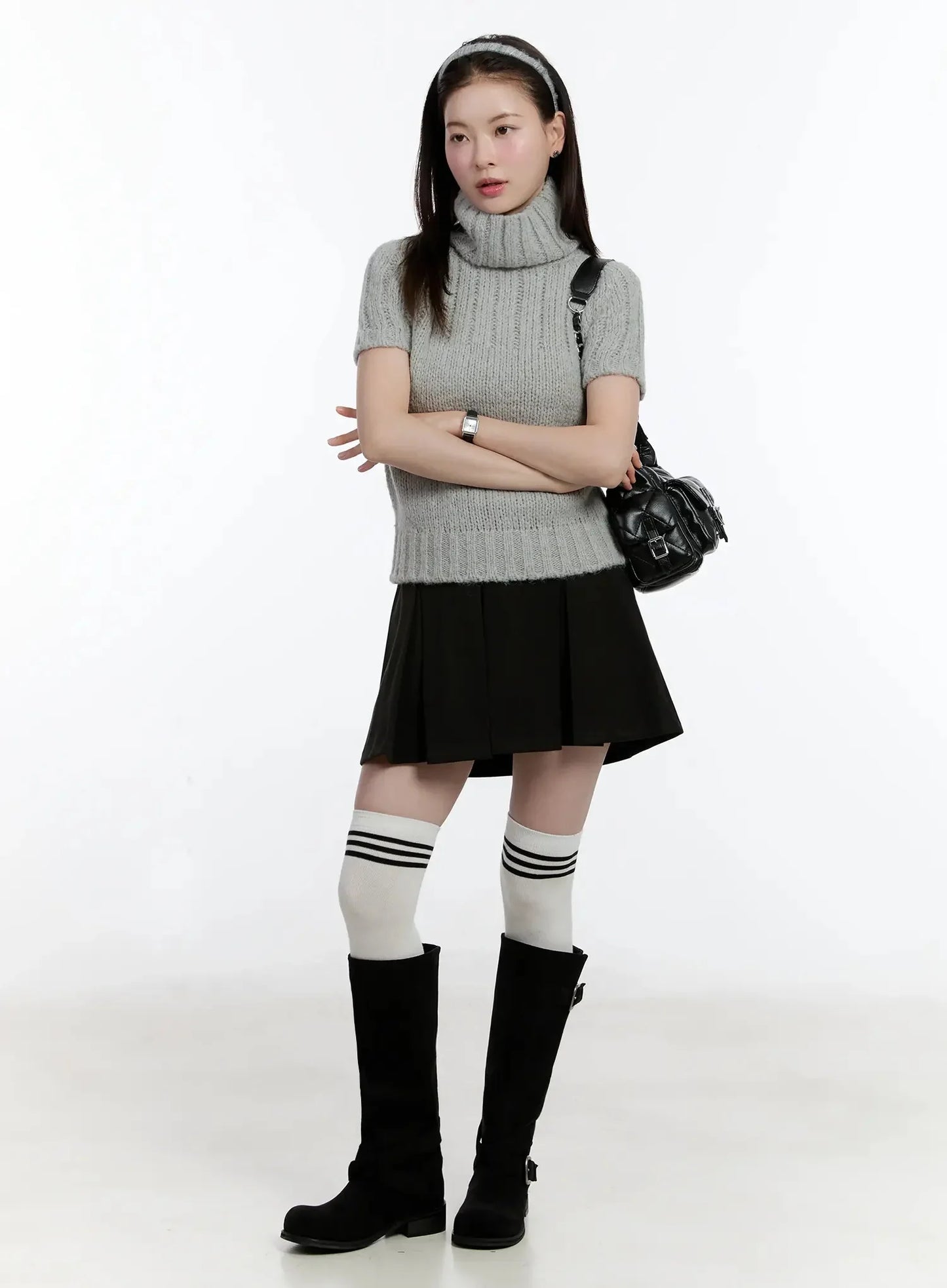 Chic Turtleneck Short Sleeve Sweater ID526