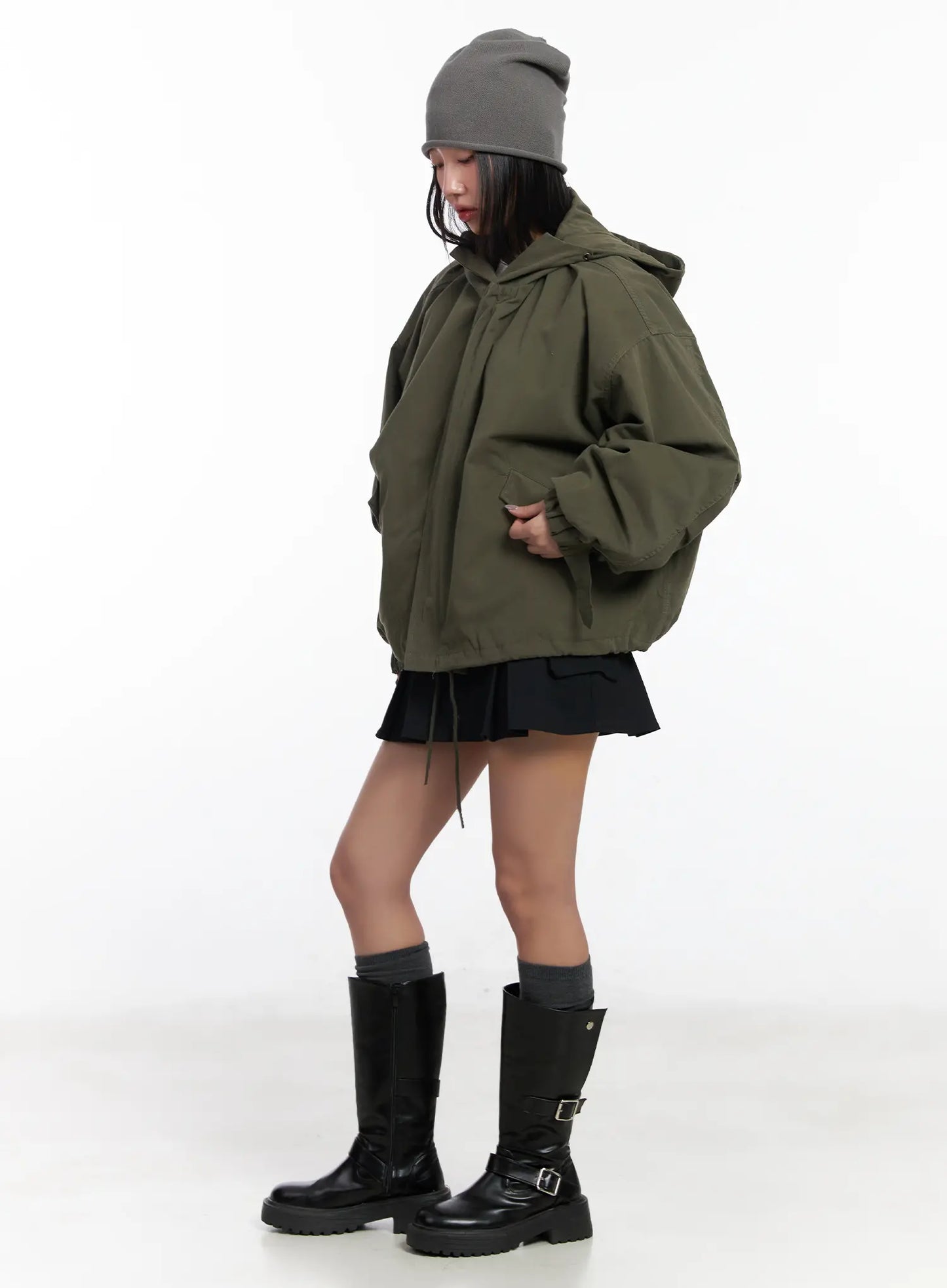 Chic Pleated Cargo Mini Skirt CF503