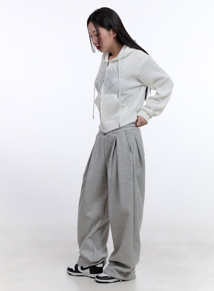 Casual Graphic Zip-Up Hooded Jacket CJ509