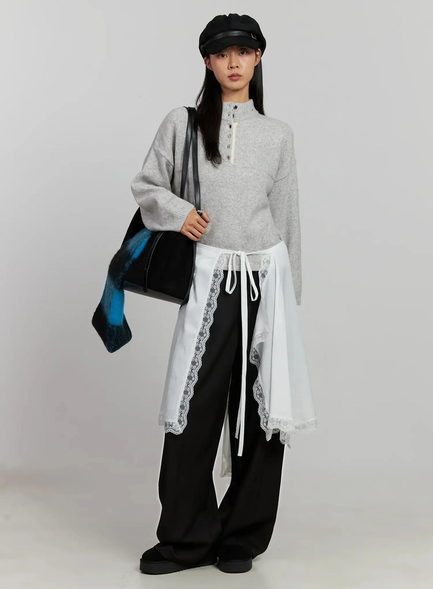 Black Oversized Slacks IJ505
