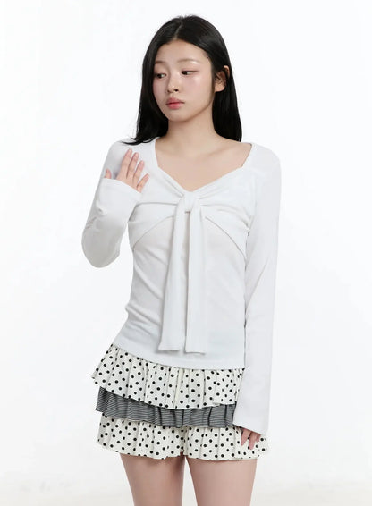 Bow Tie Long Sleeve Top IM519