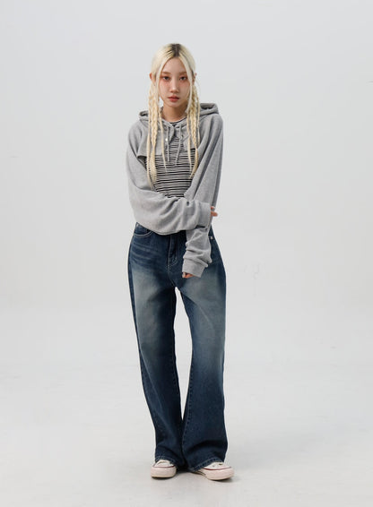 Bolero Style Cropped Hoodie IS311