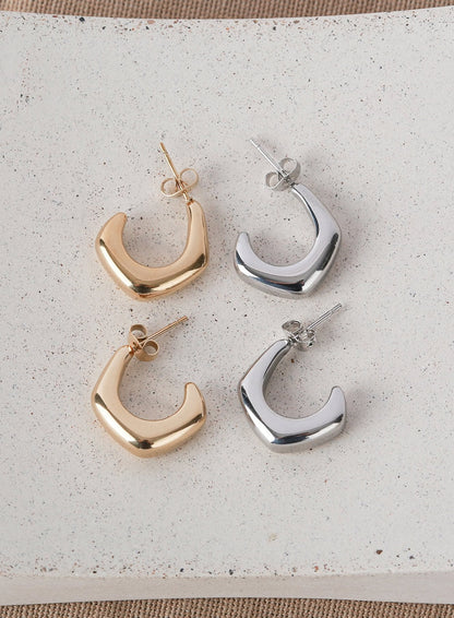 Angled Curved Bold Earrings IL404
