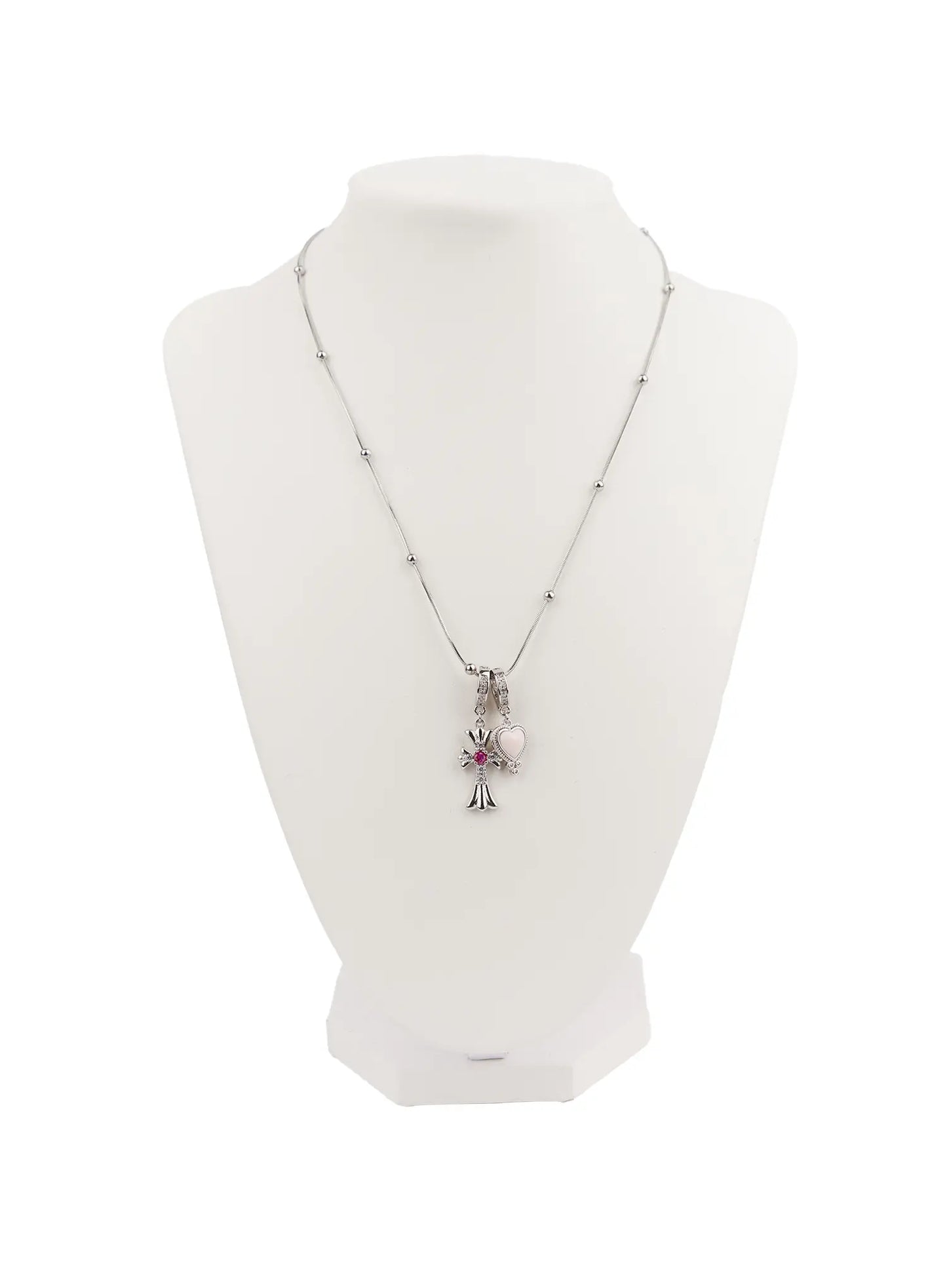 Chic Heart and Cross Necklace CM505