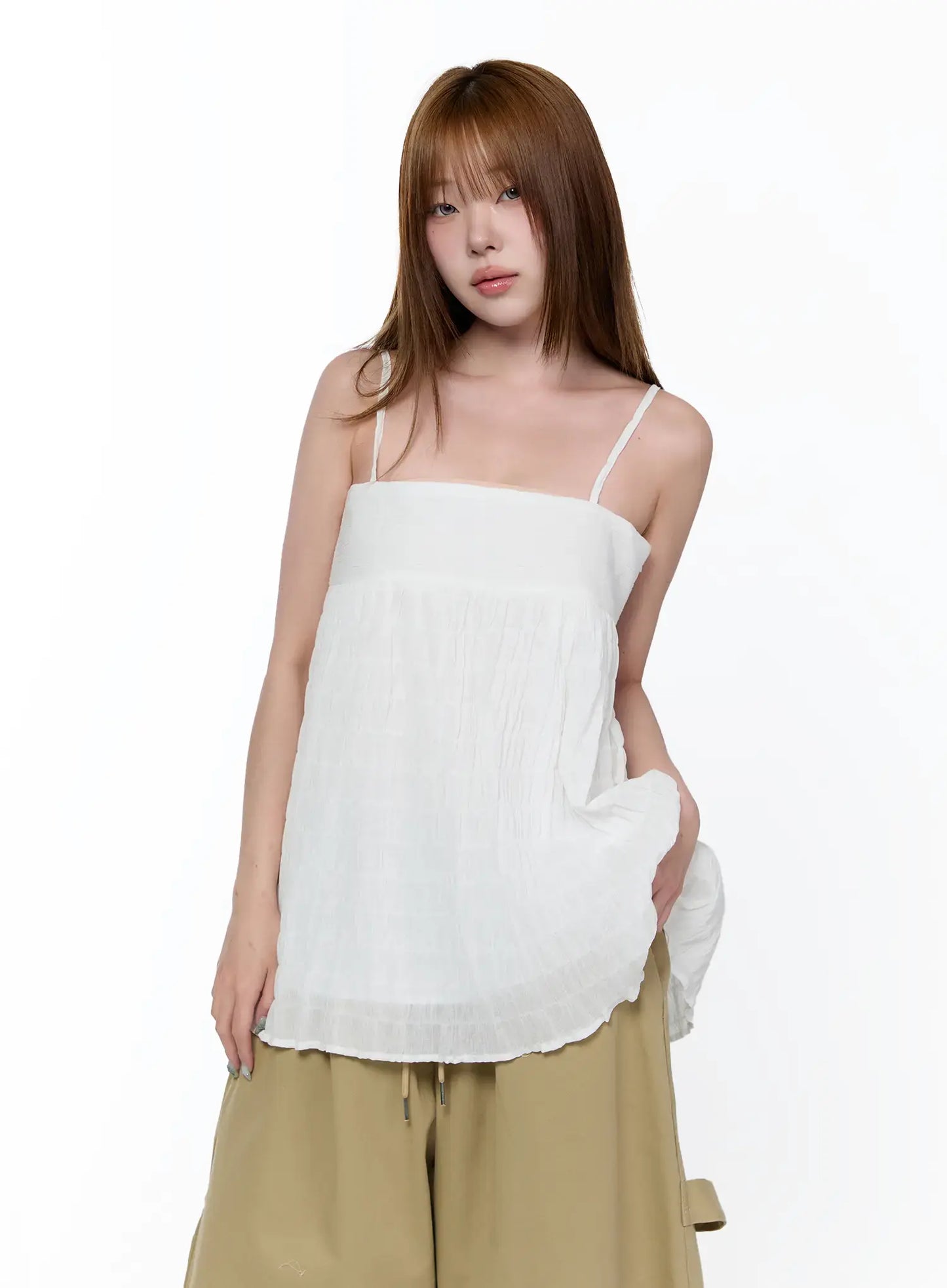 Casual Loose Shirred Cami Top CA520