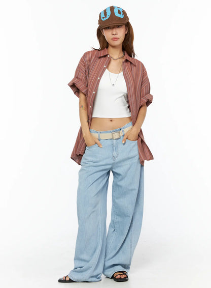 Bohemian Striped Over-Sized Shirt CU518