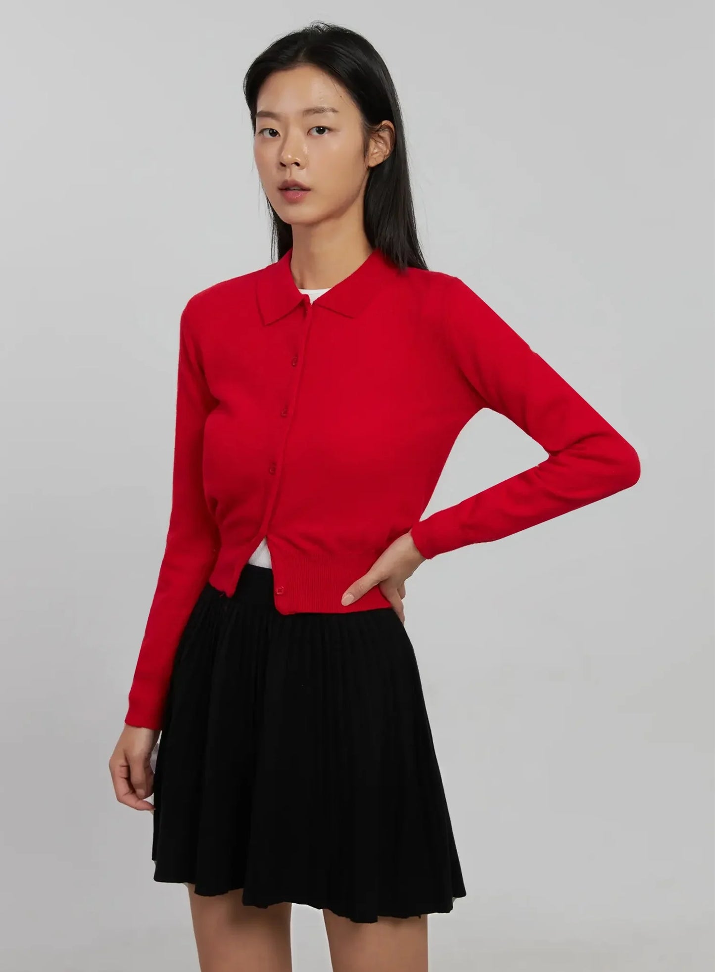 Collar Crop Cardigan IJ508